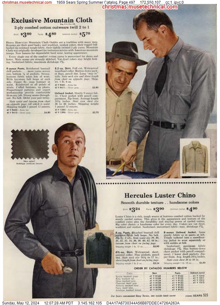 1959 Sears Spring Summer Catalog, Page 497