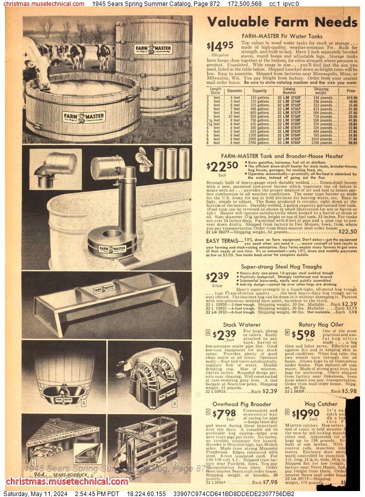 1945 Sears Spring Summer Catalog, Page 872