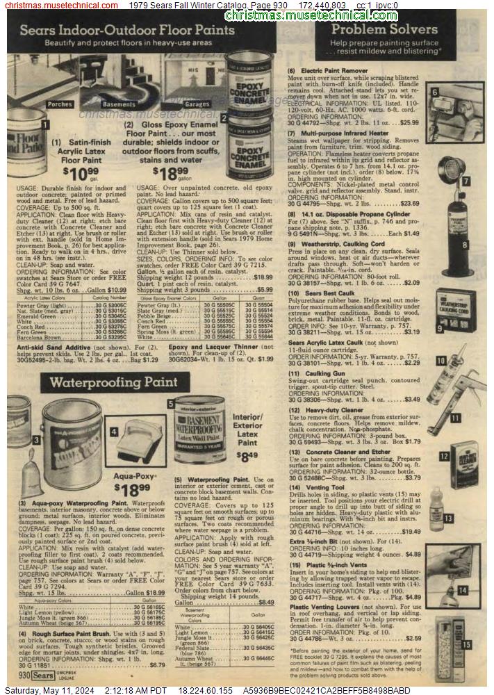 1979 Sears Fall Winter Catalog, Page 930