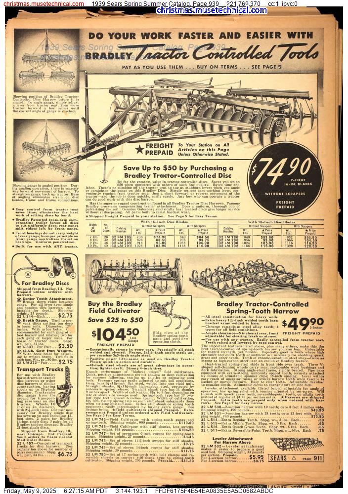 1939 Sears Spring Summer Catalog, Page 939