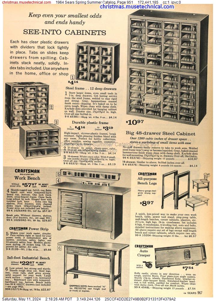 1964 Sears Spring Summer Catalog, Page 951