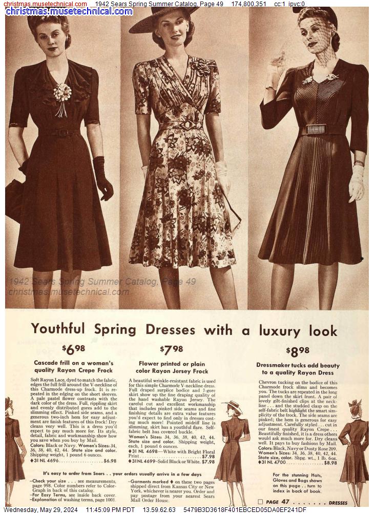 1942 Sears Spring Summer Catalog, Page 49