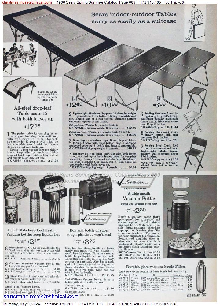 1966 Sears Spring Summer Catalog, Page 689