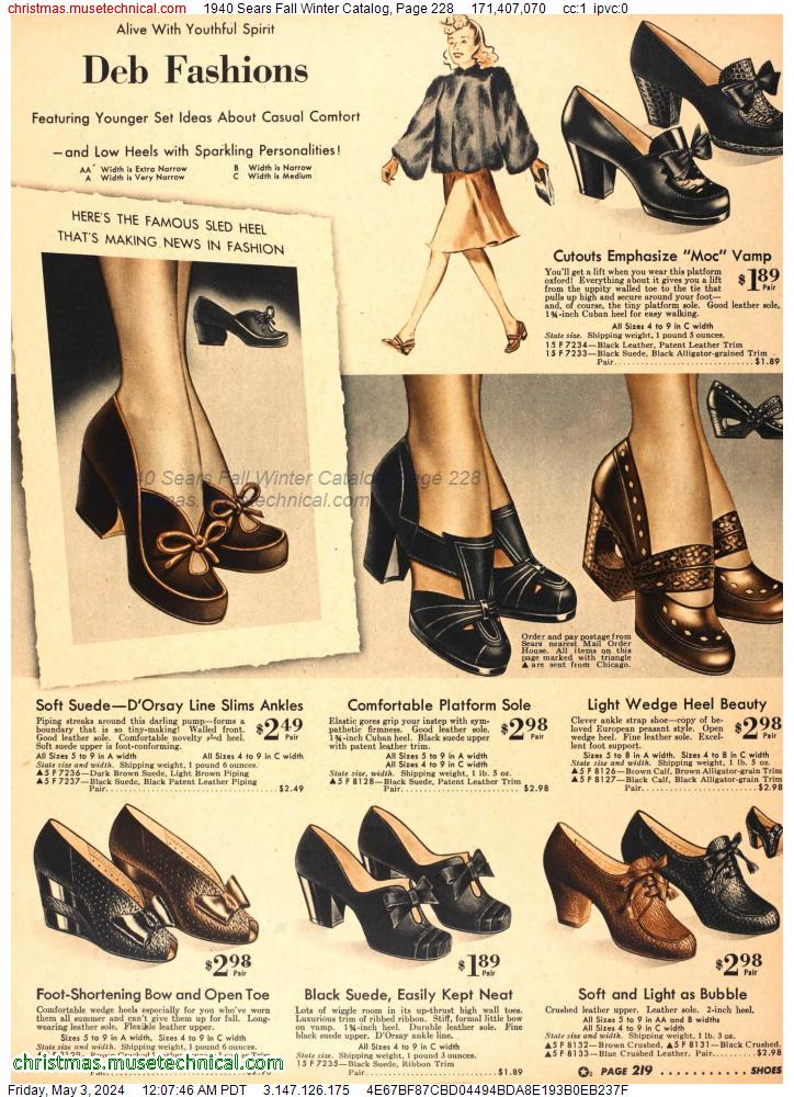 1940 Sears Fall Winter Catalog, Page 228