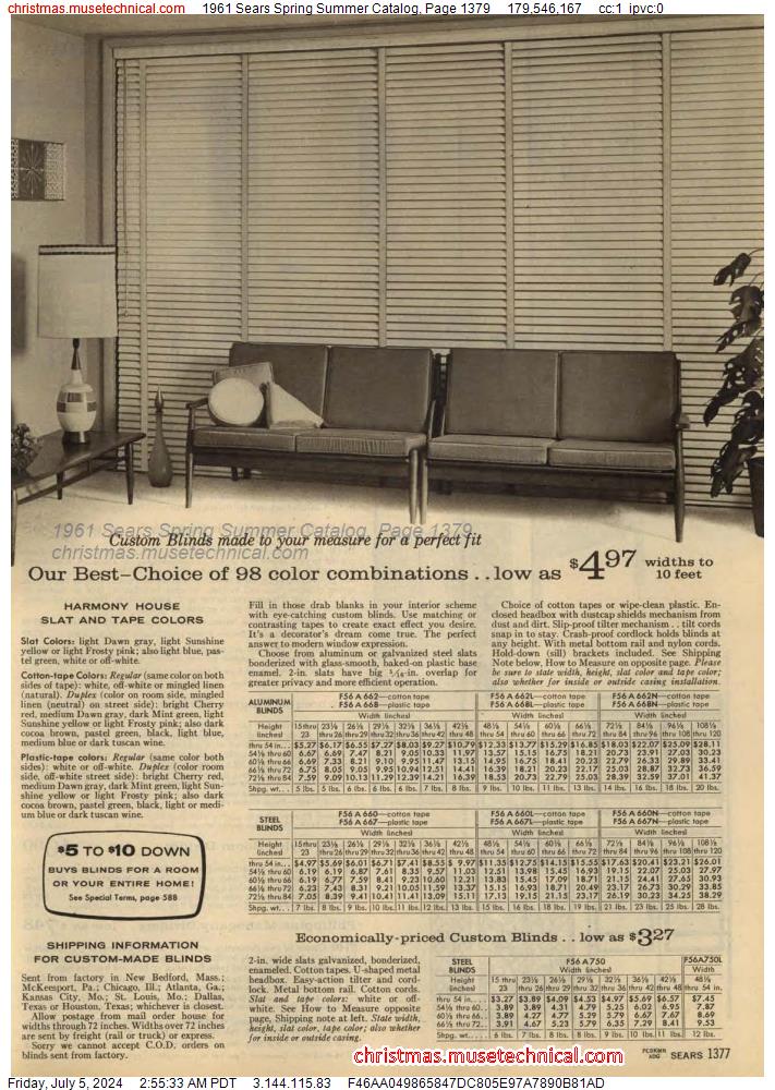 1961 Sears Spring Summer Catalog, Page 1379