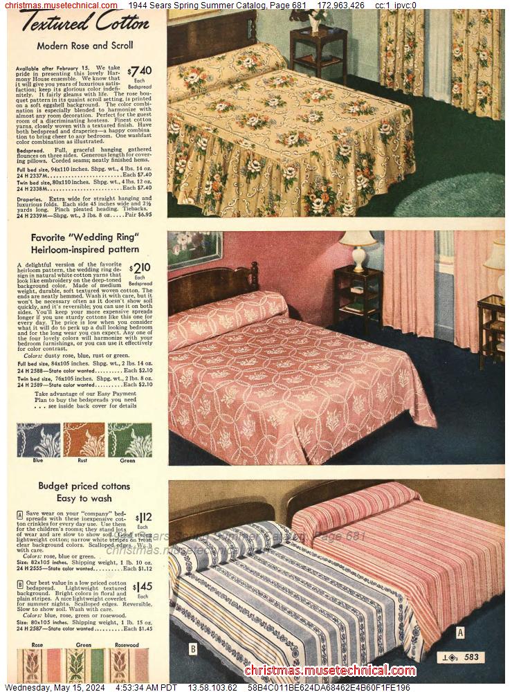 1944 Sears Spring Summer Catalog, Page 681
