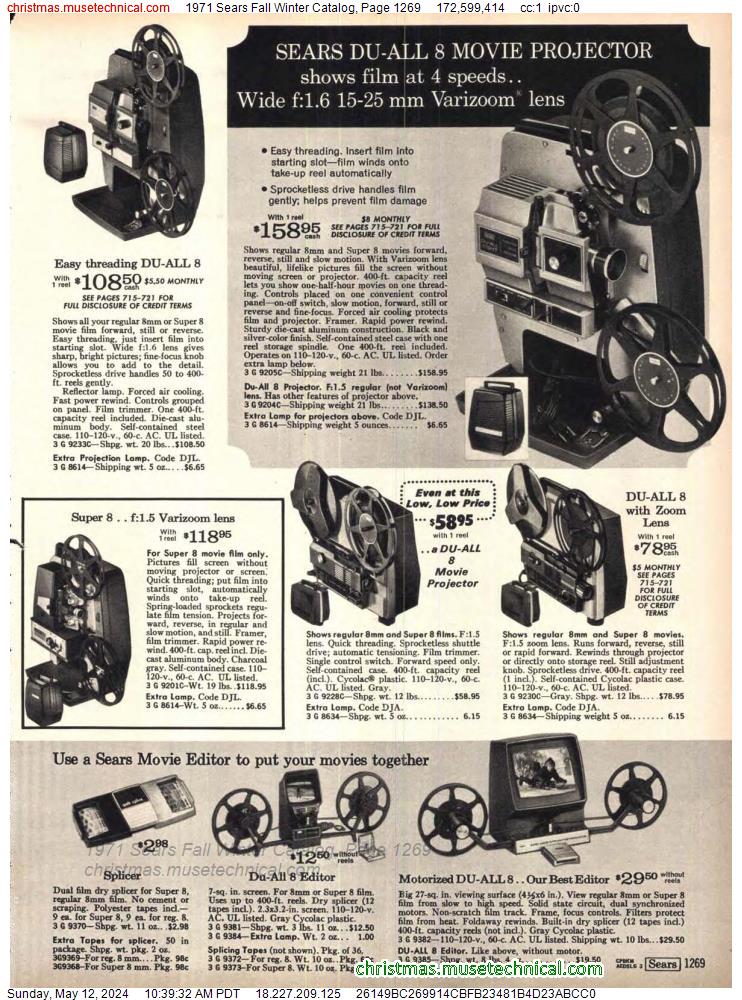 1971 Sears Fall Winter Catalog, Page 1269