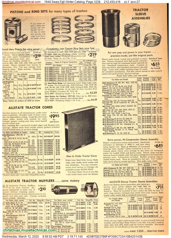 1948 Sears Fall Winter Catalog, Page 1236