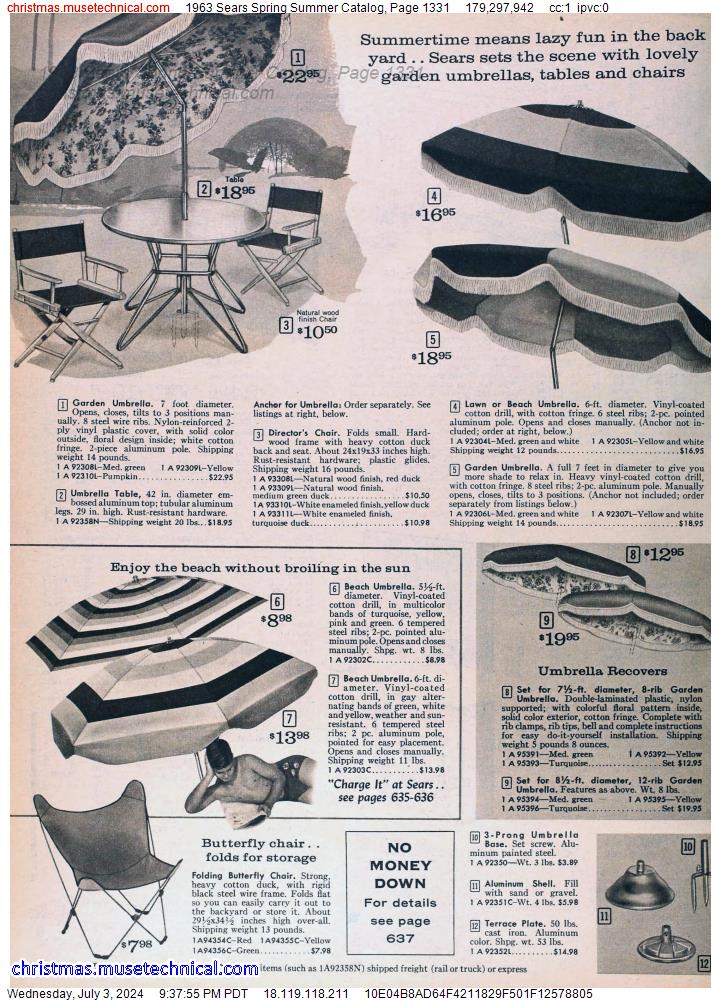 1963 Sears Spring Summer Catalog, Page 1331