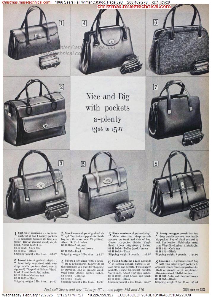 1966 Sears Fall Winter Catalog, Page 393