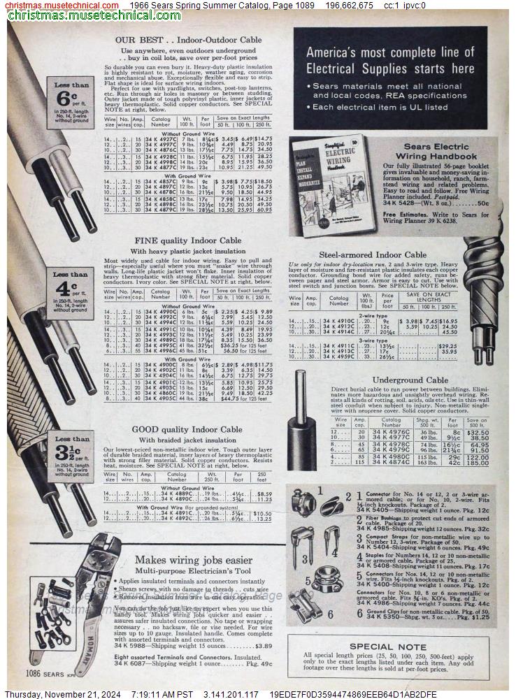 1966 Sears Spring Summer Catalog, Page 1089