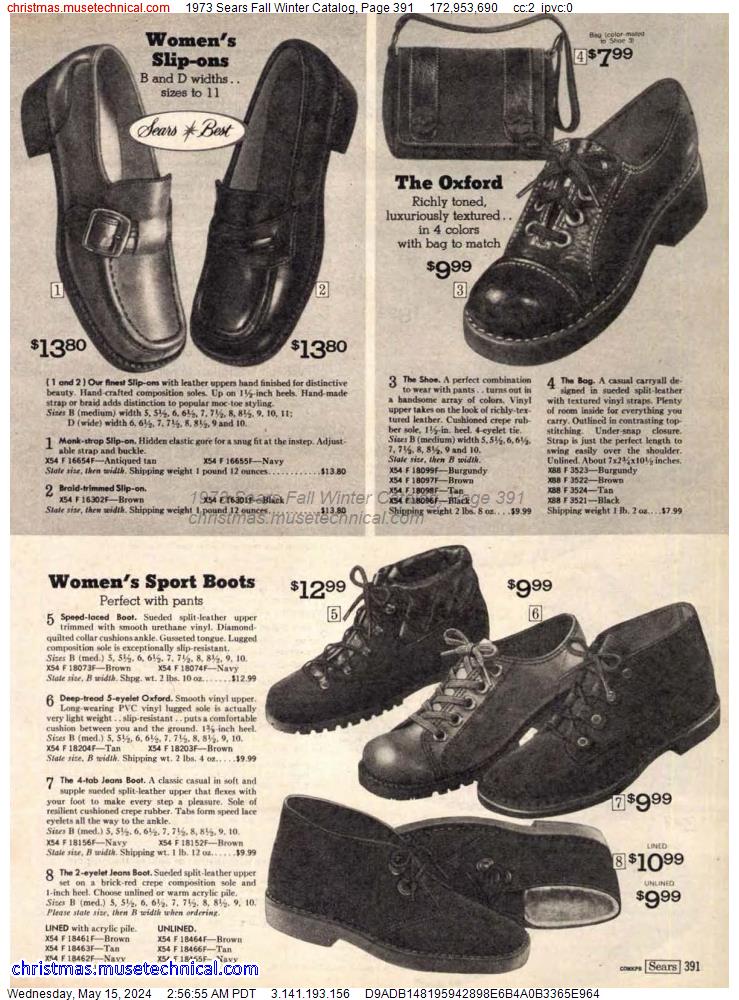 1973 Sears Fall Winter Catalog, Page 391