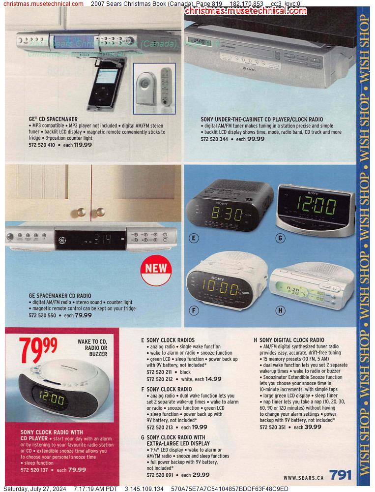 2007 Sears Christmas Book (Canada), Page 819