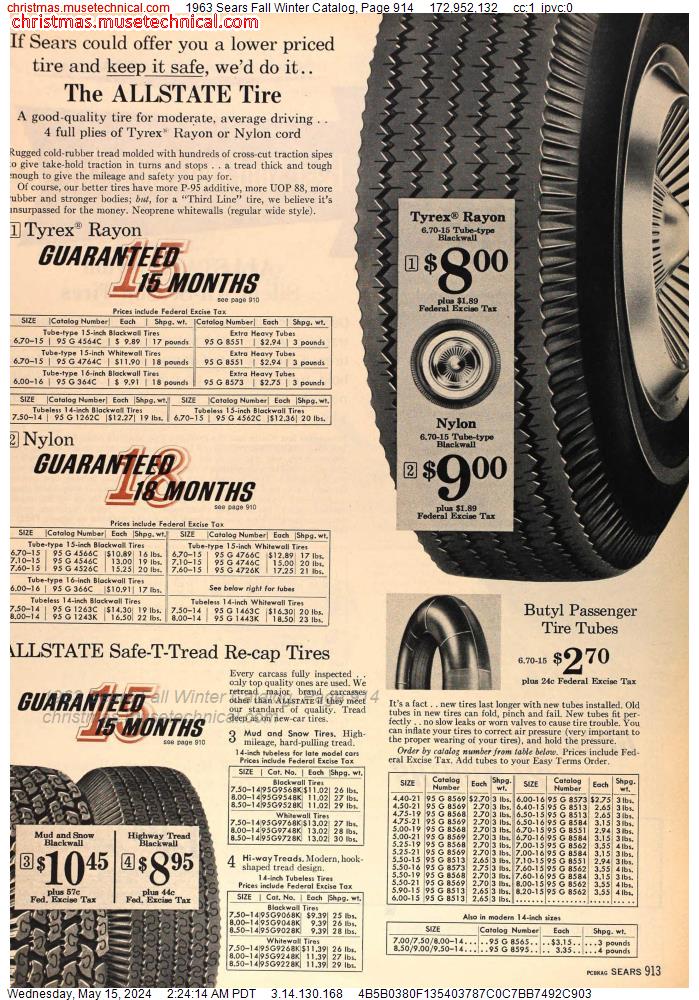 1963 Sears Fall Winter Catalog, Page 914