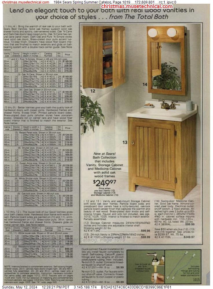 1984 Sears Spring Summer Catalog, Page 1019