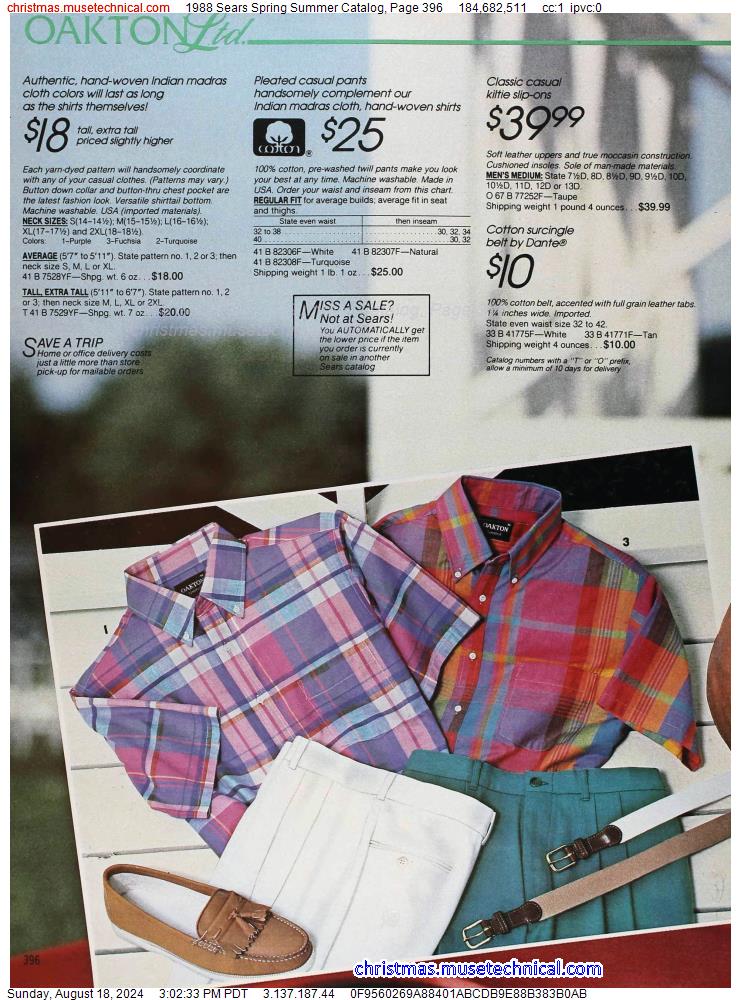 1988 Sears Spring Summer Catalog, Page 396