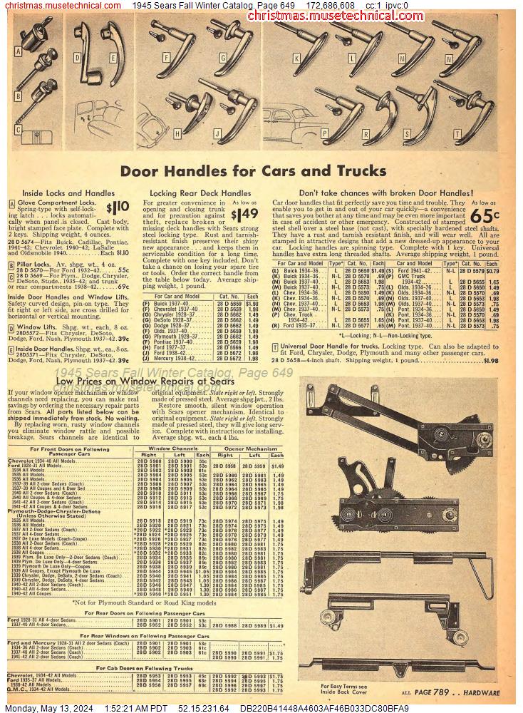 1945 Sears Fall Winter Catalog, Page 649