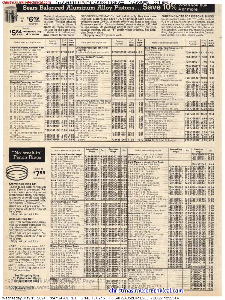 1978 Sears Fall Winter Catalog, Page 822