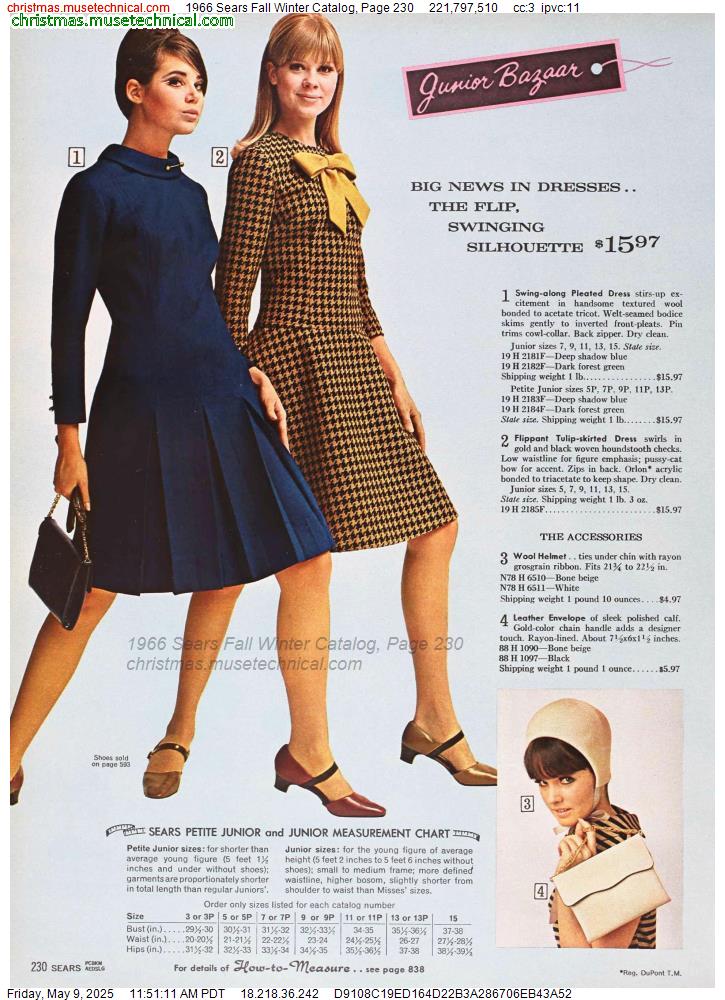 1966 Sears Fall Winter Catalog, Page 230