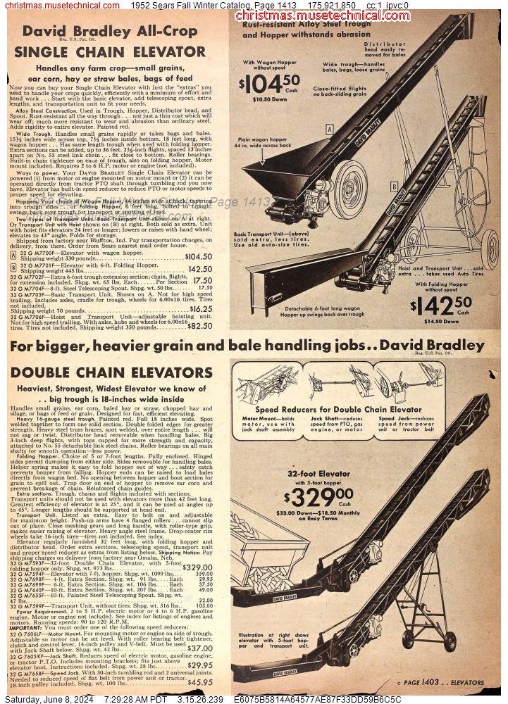 1952 Sears Fall Winter Catalog, Page 1413