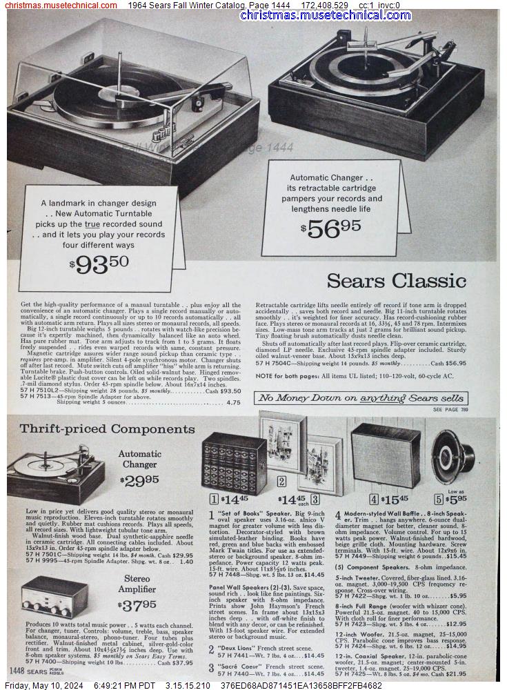 1964 Sears Fall Winter Catalog, Page 1444