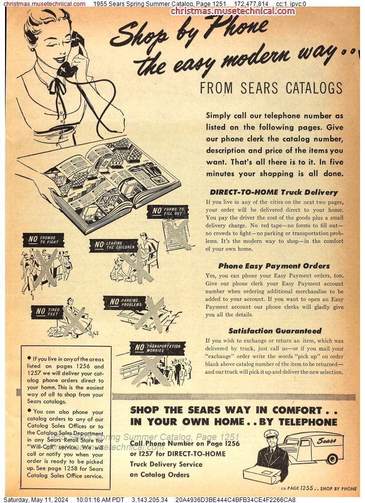 1955 Sears Spring Summer Catalog, Page 1251