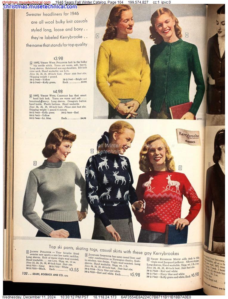 1946 Sears Fall Winter Catalog, Page 104