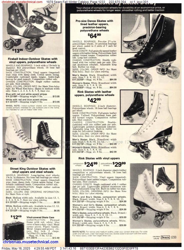 1978 Sears Fall Winter Catalog, Page 1233