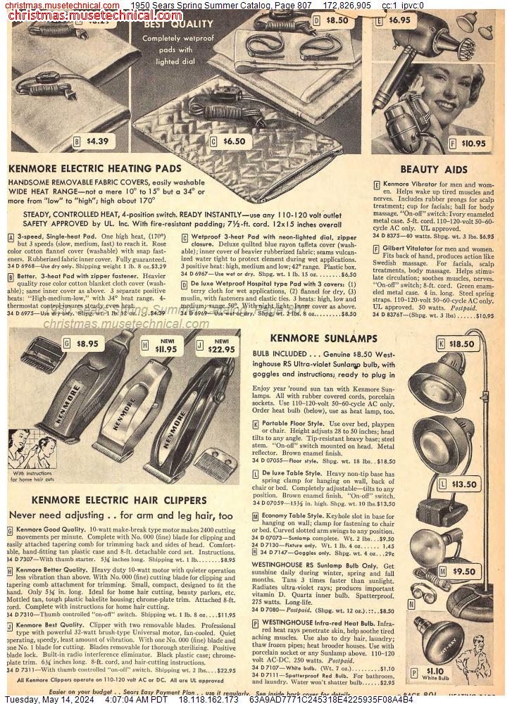 1950 Sears Spring Summer Catalog, Page 807