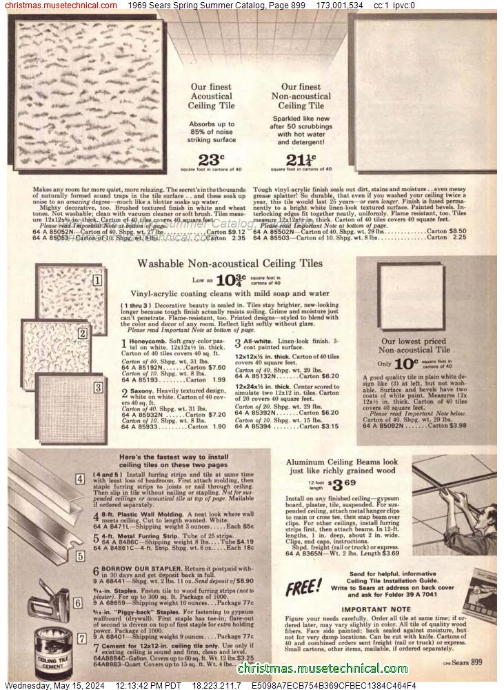 1969 Sears Spring Summer Catalog, Page 899