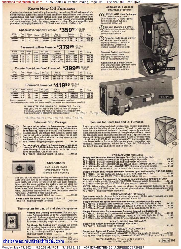 1975 Sears Fall Winter Catalog, Page 961