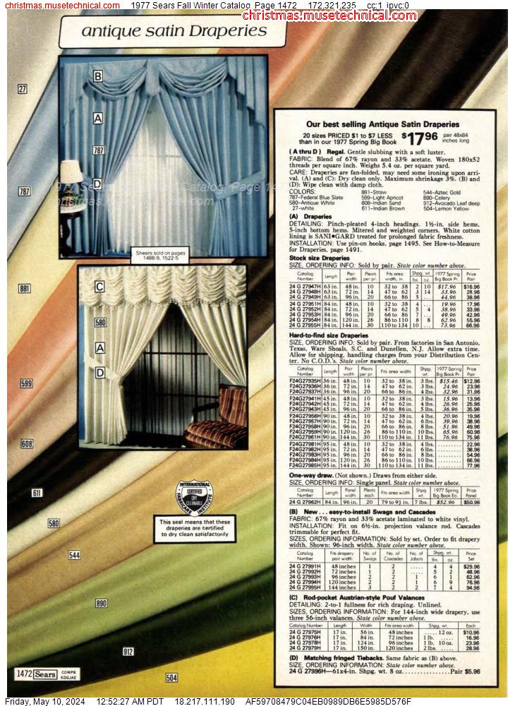 1977 Sears Fall Winter Catalog, Page 1472