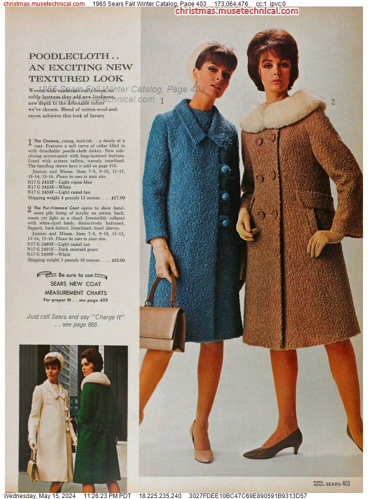 1965 Sears Fall Winter Catalog, Page 403