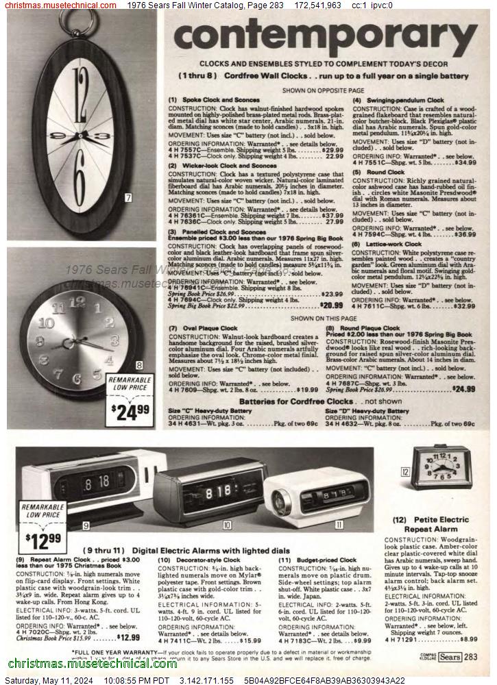 1976 Sears Fall Winter Catalog, Page 283