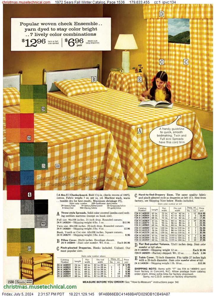 1972 Sears Fall Winter Catalog, Page 1536