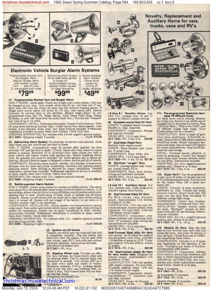 1982 Sears Spring Summer Catalog, Page 594
