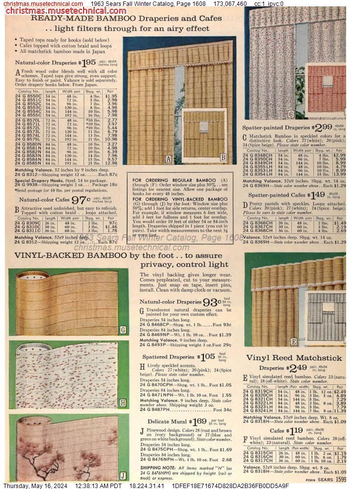 1963 Sears Fall Winter Catalog, Page 1608