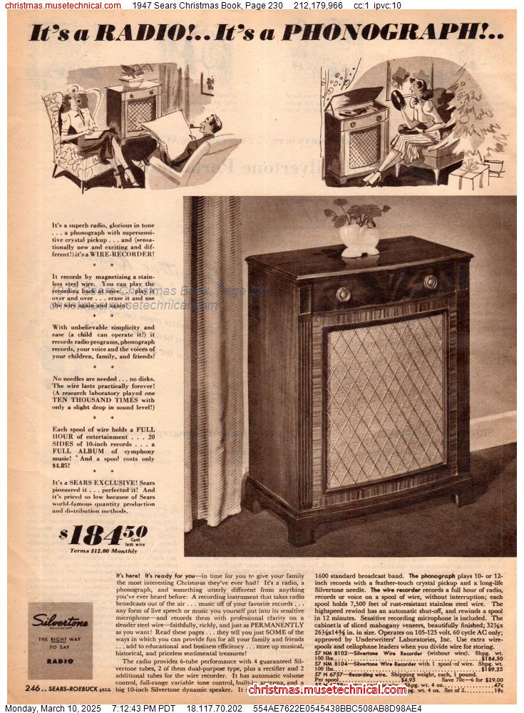 1947 Sears Christmas Book, Page 230