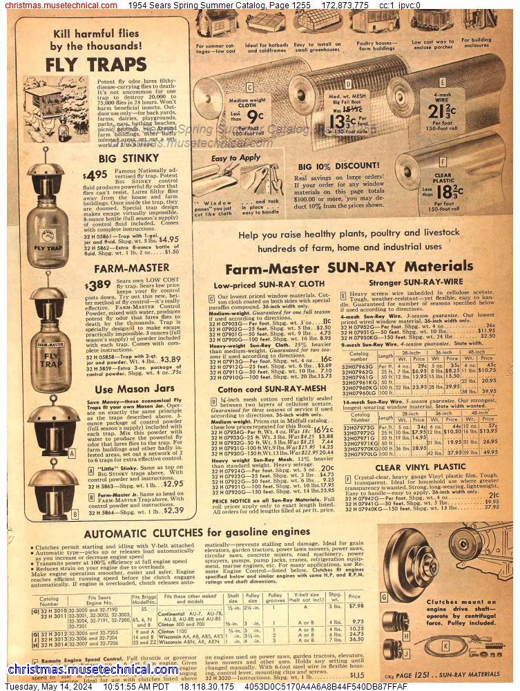 1954 Sears Spring Summer Catalog, Page 1255