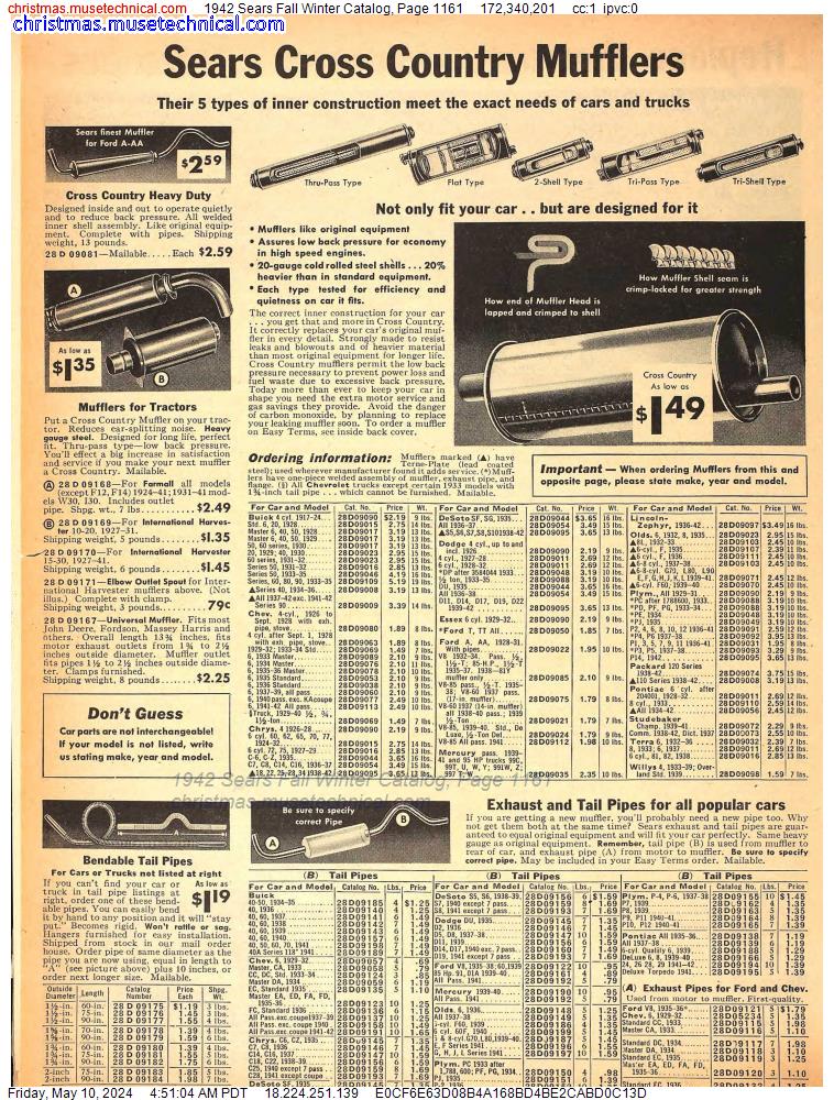 1942 Sears Fall Winter Catalog, Page 1161