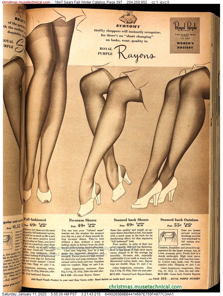 1947 Sears Fall Winter Catalog, Page 397