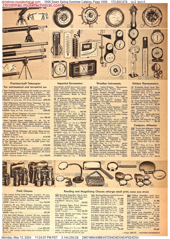 1956 Sears Spring Summer Catalog, Page 1008