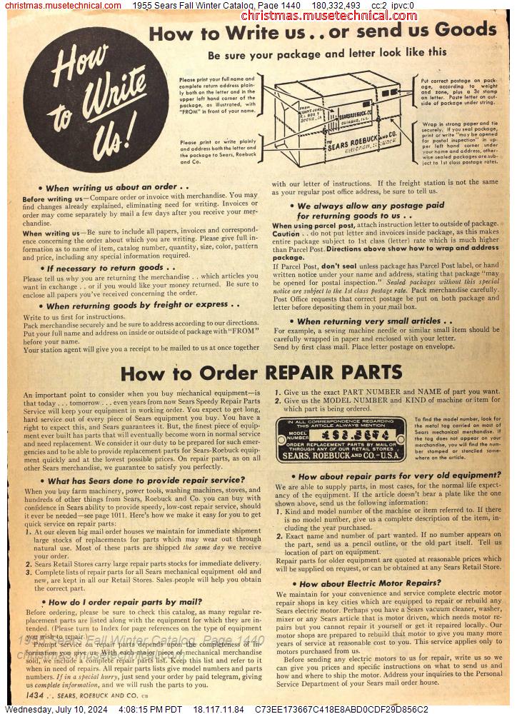 1955 Sears Fall Winter Catalog, Page 1440