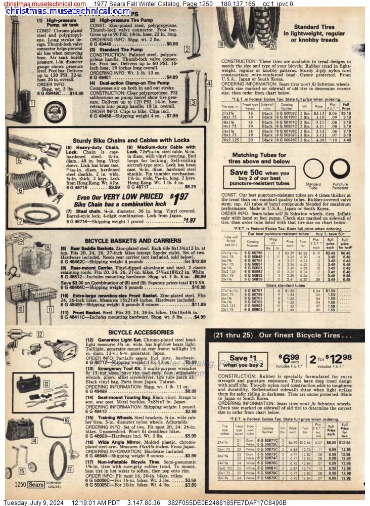 1977 Sears Fall Winter Catalog, Page 1250