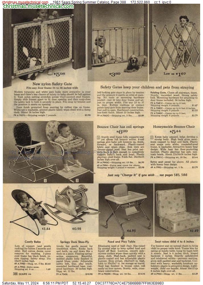 1961 Sears Spring Summer Catalog, Page 388