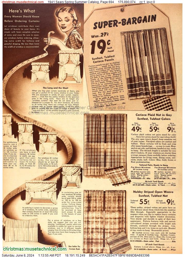 1941 Sears Spring Summer Catalog, Page 694
