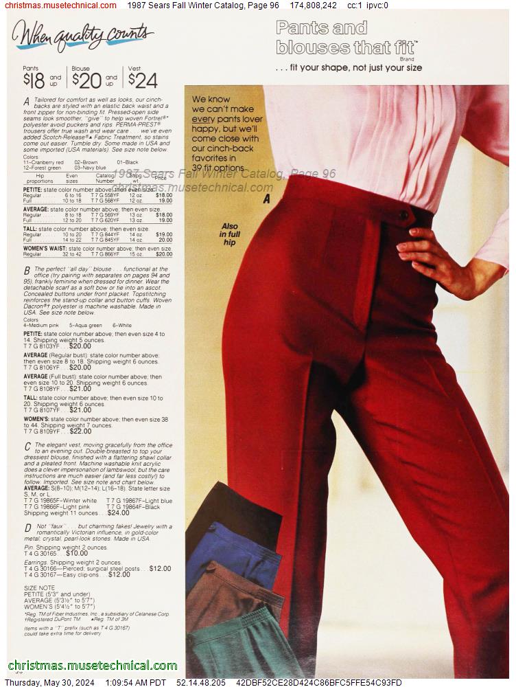 1987 Sears Fall Winter Catalog, Page 96