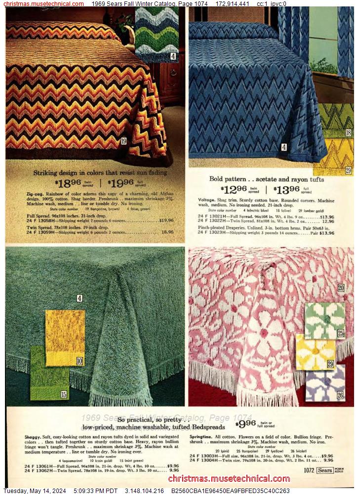 1969 Sears Fall Winter Catalog, Page 1074