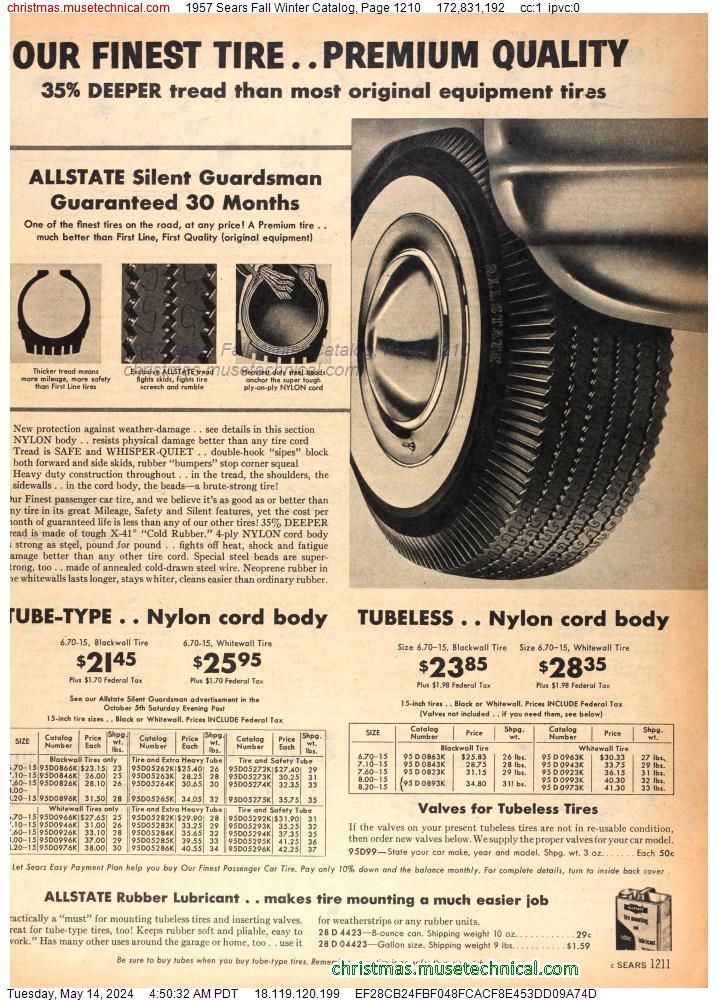 1957 Sears Fall Winter Catalog, Page 1210
