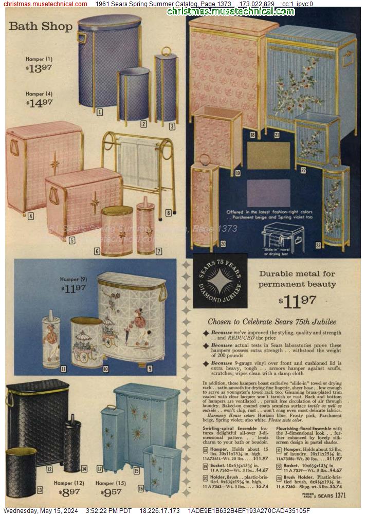1961 Sears Spring Summer Catalog, Page 1373